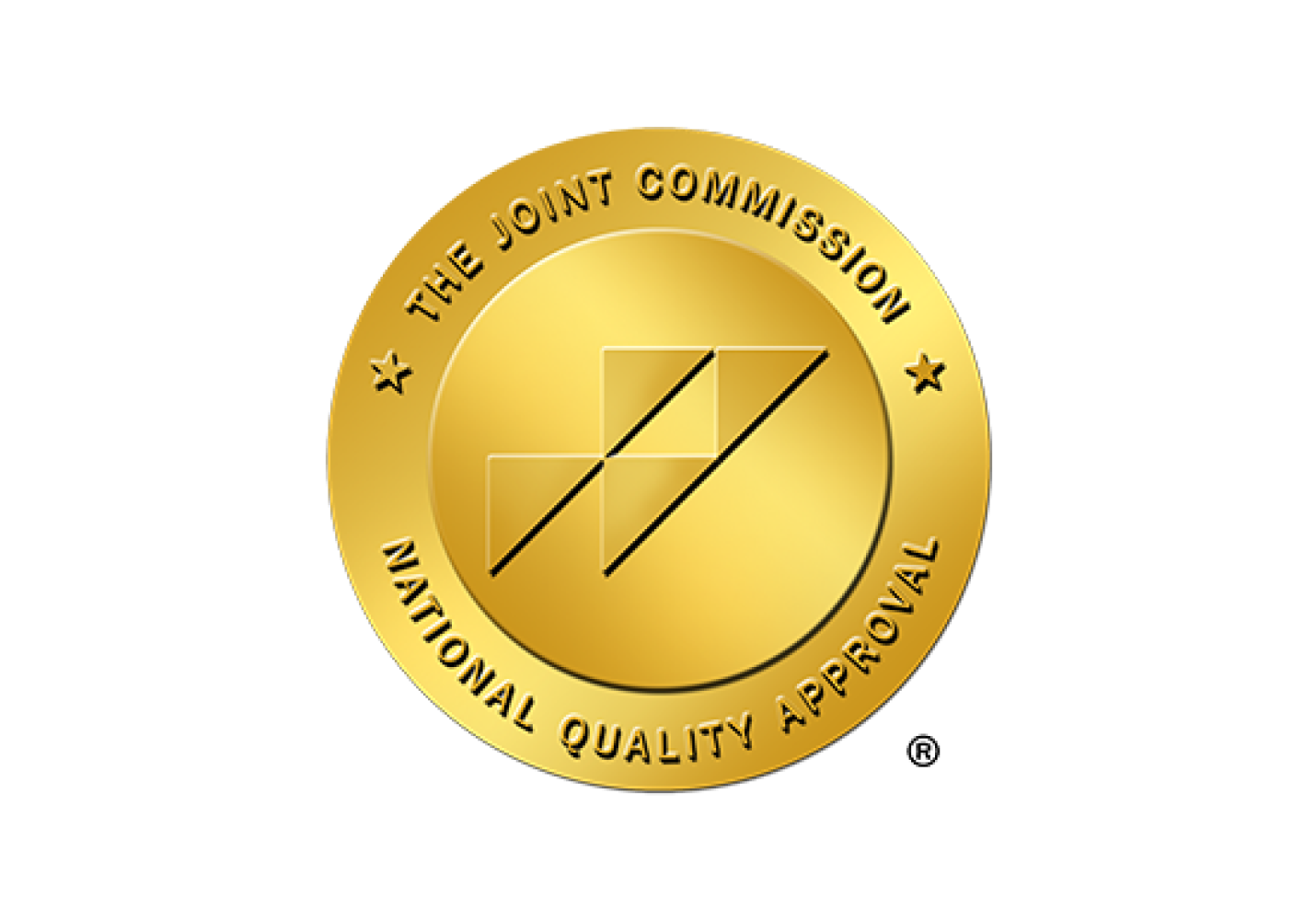 Golden seal that reads The Joint Commission National Quality Approval.