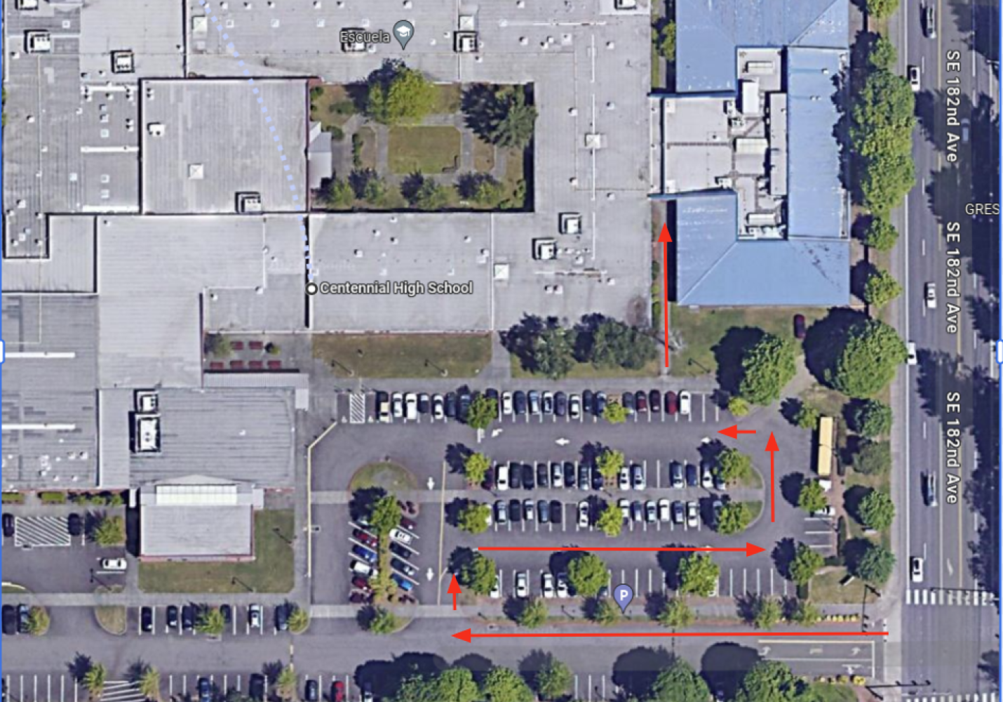 Directions to Student Health Center @ Centennial High School