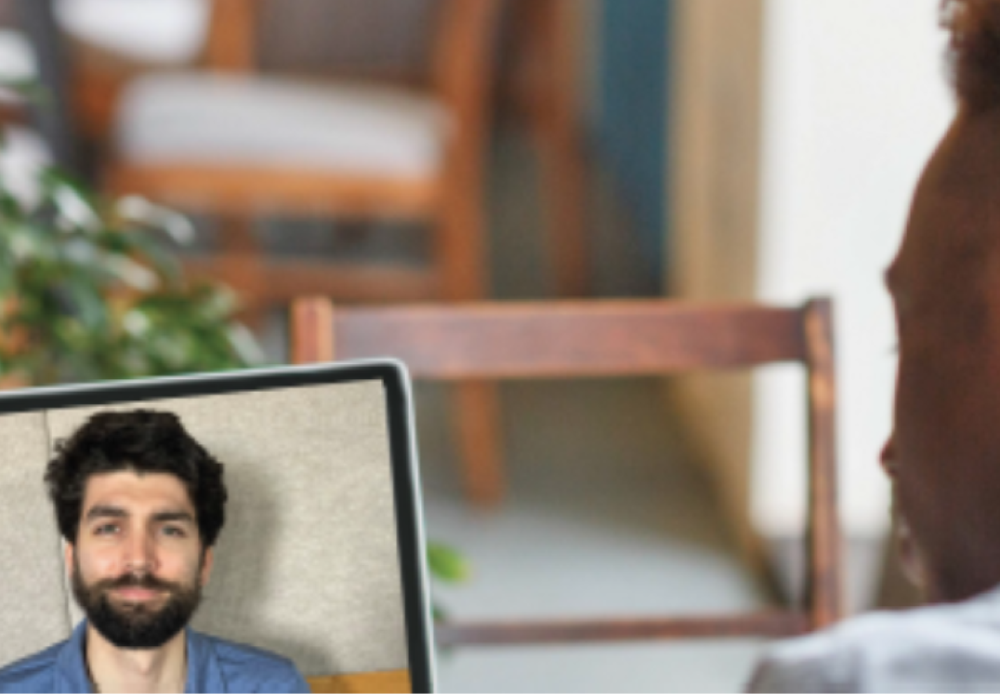 A provider meets with a client via a Zoom video visit